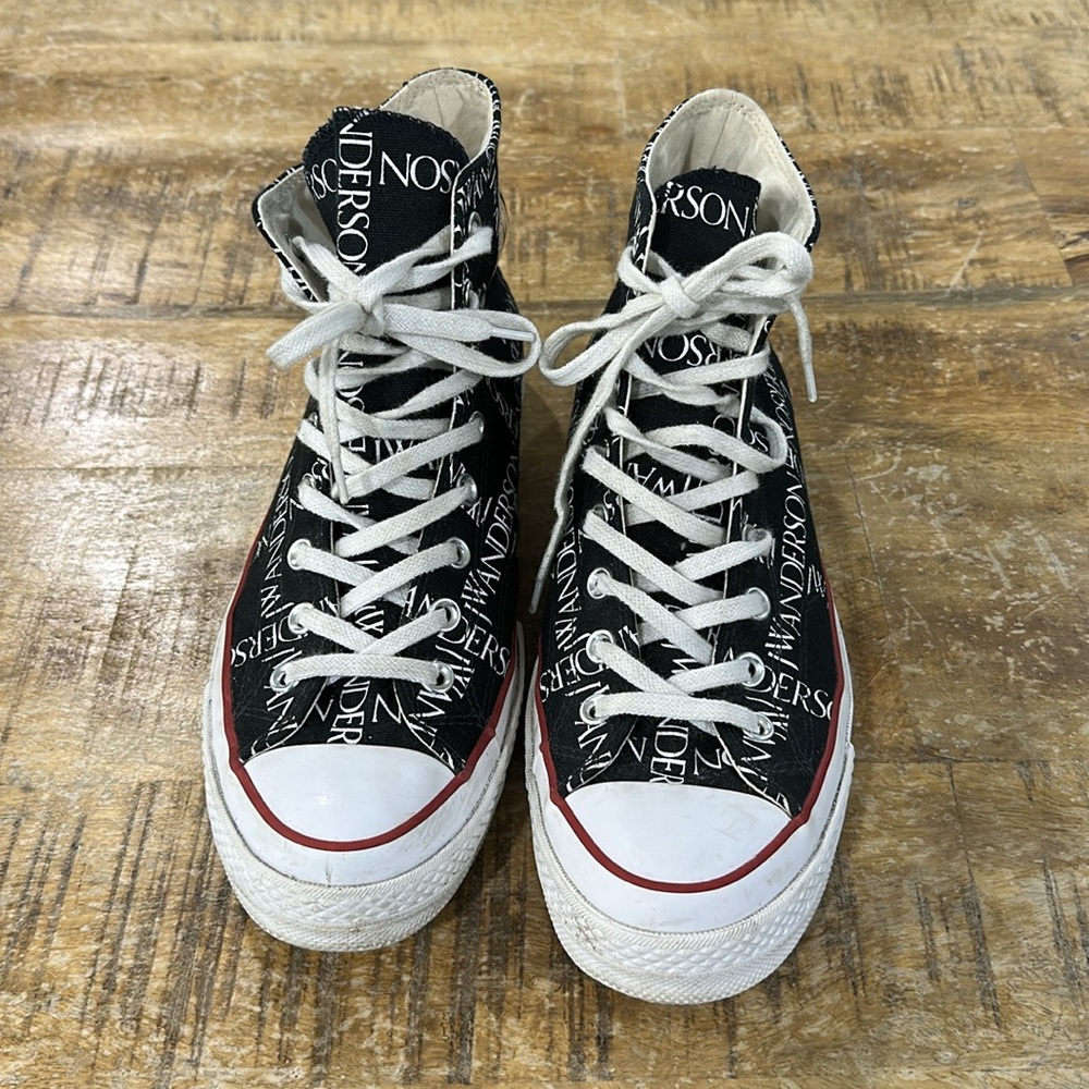 High-Top  converse collaboration w/ JW anderson in Black with White lettering.